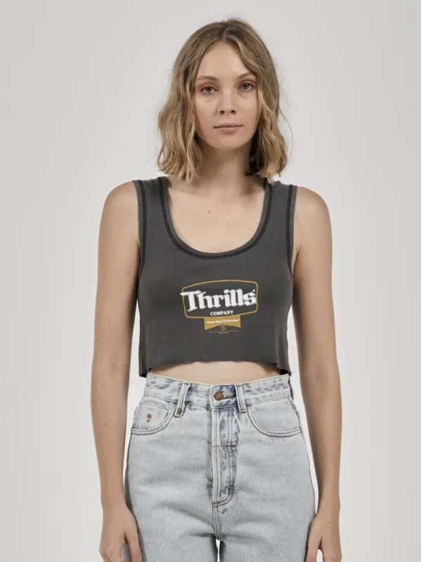Gold Ribbon Crop Rib Singlet - Merch Black sold by Thrills