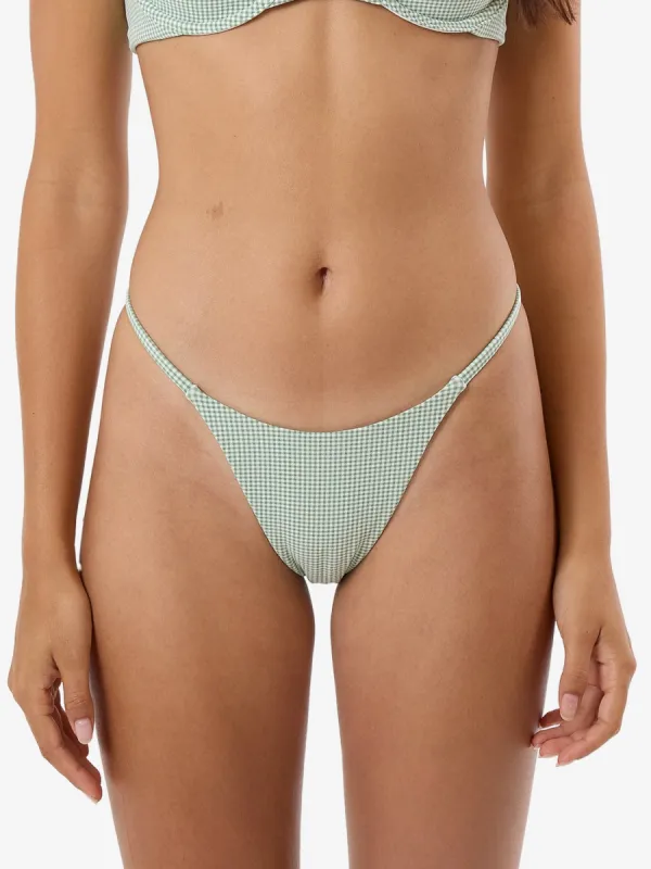 Lou Gingham Micro Bikini Bottom - Elm Green sold by Thrills