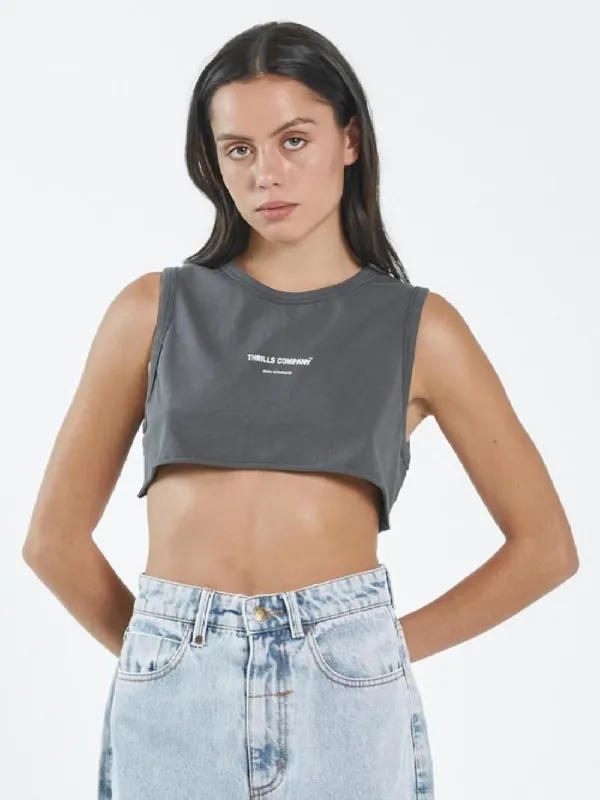 Thrills Stamp Super Crop Tank - Merch Black sold by Thrills