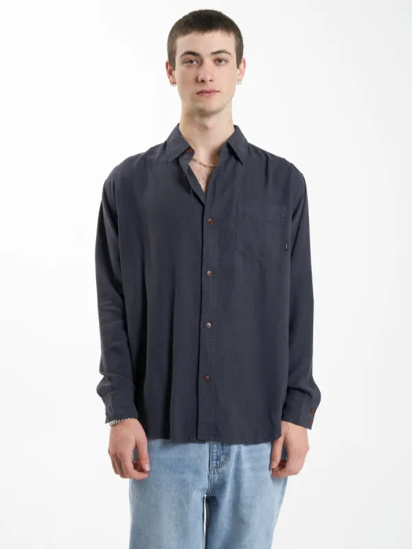 Hemp Minimal Thrills Oversize Long Sleeve Shirt - Slate sold by Thrills