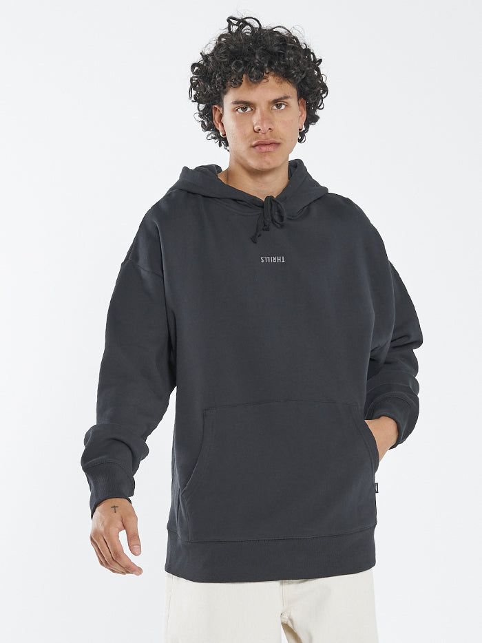 Minimal Thrills Slouch Pull On Hood - Washed Black sold by Thrills