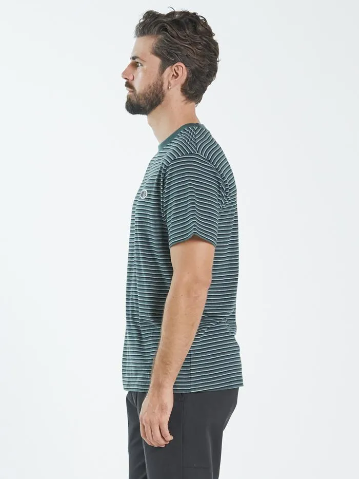 Two Tone Stripe Merch Fit Tee - Vintage Teal sold by Thrills product image thumbnail 3