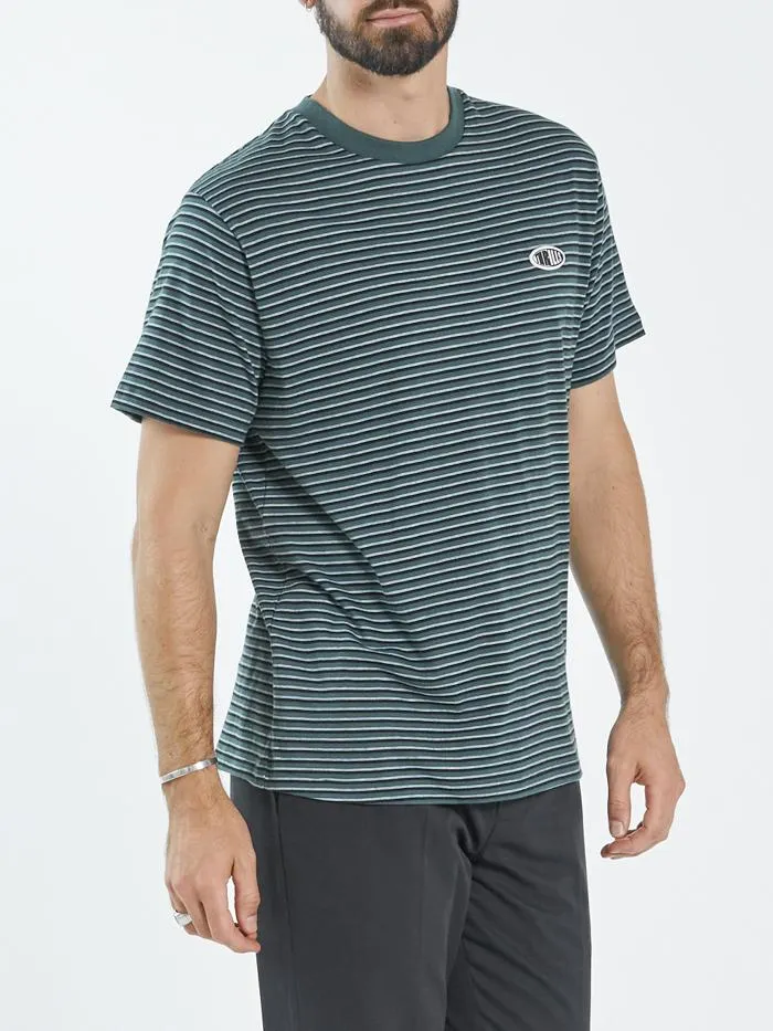 Two Tone Stripe Merch Fit Tee - Vintage Teal sold by Thrills product image thumbnail 4