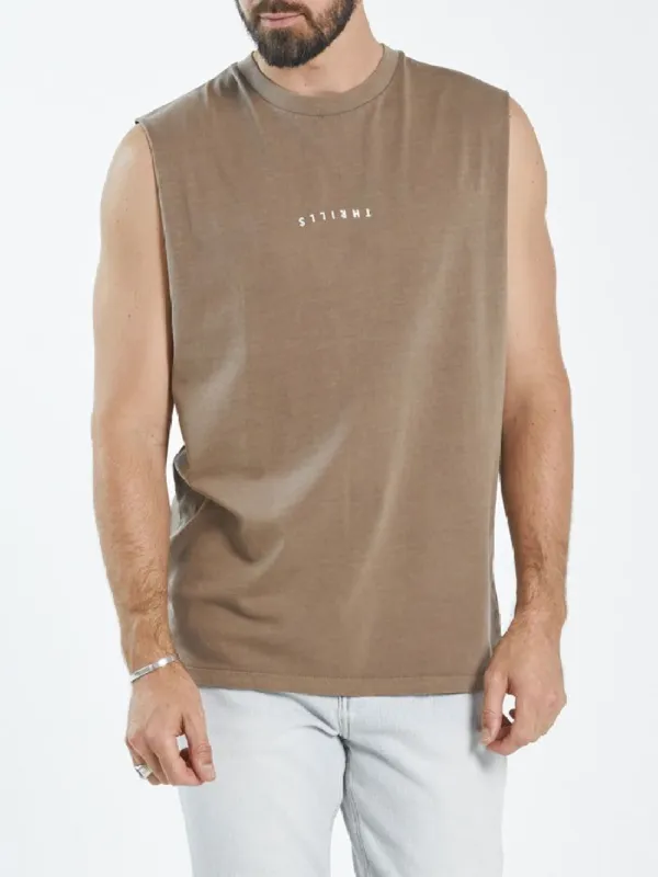 Minimal Thrills Merch Fit Muscle Tee - Walnut sold by Thrills