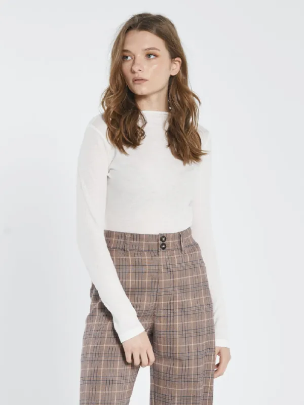 Hemp Paper Rib LS Turtle Neck - Unbleached sold by Thrills