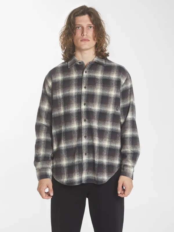 Barrio Long Sleeve Flannel Shirt - Deep Plum sold by Thrills