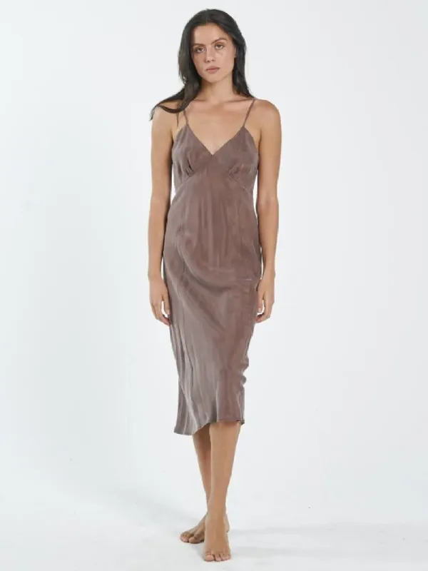 Chelsea Slip Dress - Washed Mahogany sold by Thrills