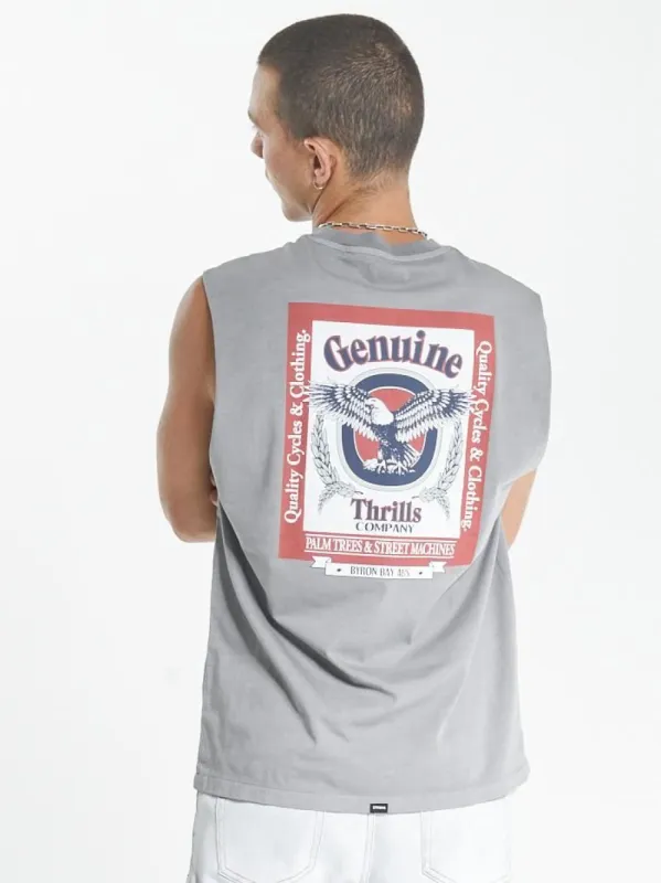 Genuine Merch Fit Muscle Tee - Washed Grey sold by Thrills