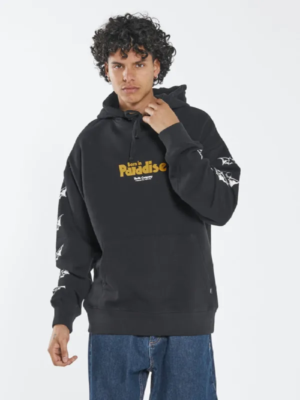 Odditty Slouch Pull On Hood - Black sold by Thrills