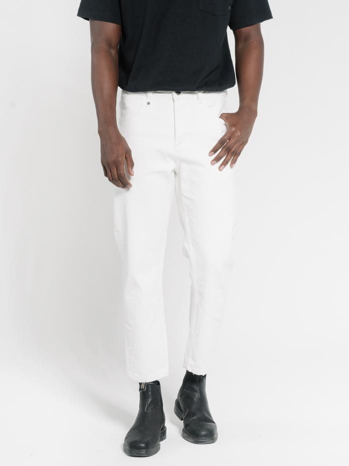 Chopped Denim Jean - Optic White sold by Thrills