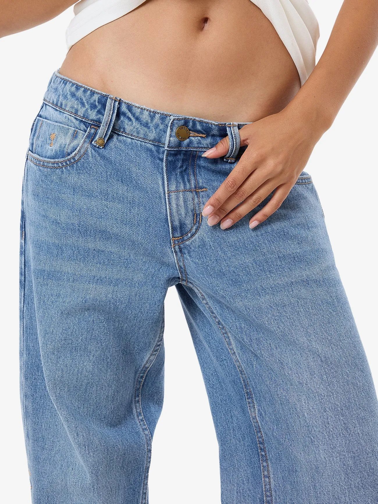 Saskia Low Rise Straight Jean - Dark Dust Blue sold by Thrills product image thumbnail 2