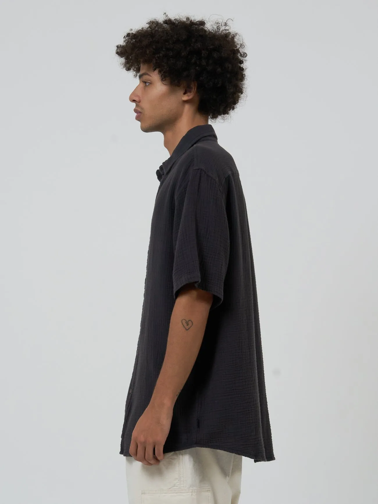 Minimal Thrills Seersucker Short Sleeve Shirt - Merch Black sold by Thrills product image thumbnail 4