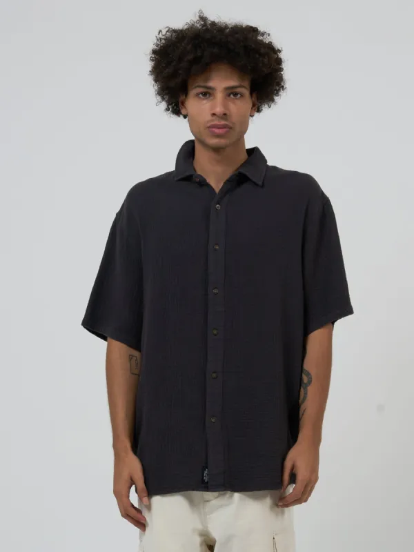 Minimal Thrills Seersucker Short Sleeve Shirt - Merch Black sold by Thrills