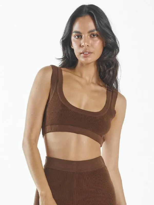 Claire Knitted Crop Top - Cocoa sold by Thrills