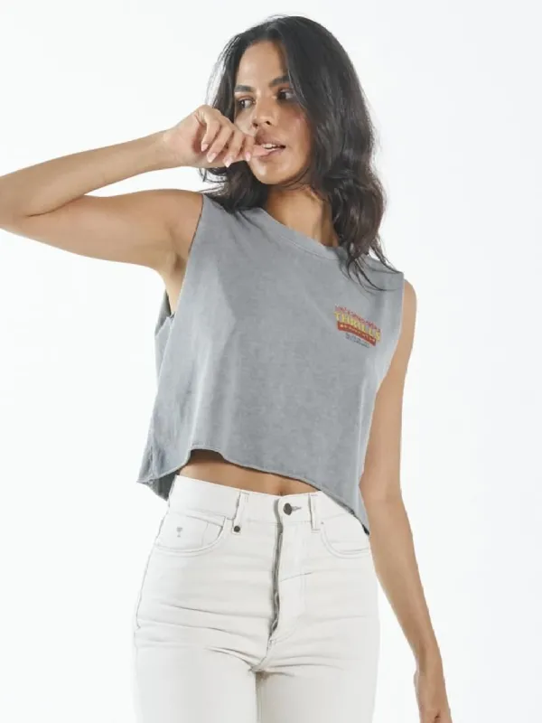 Wings of Fire Crop Muscle - Washed Grey sold by Thrills
