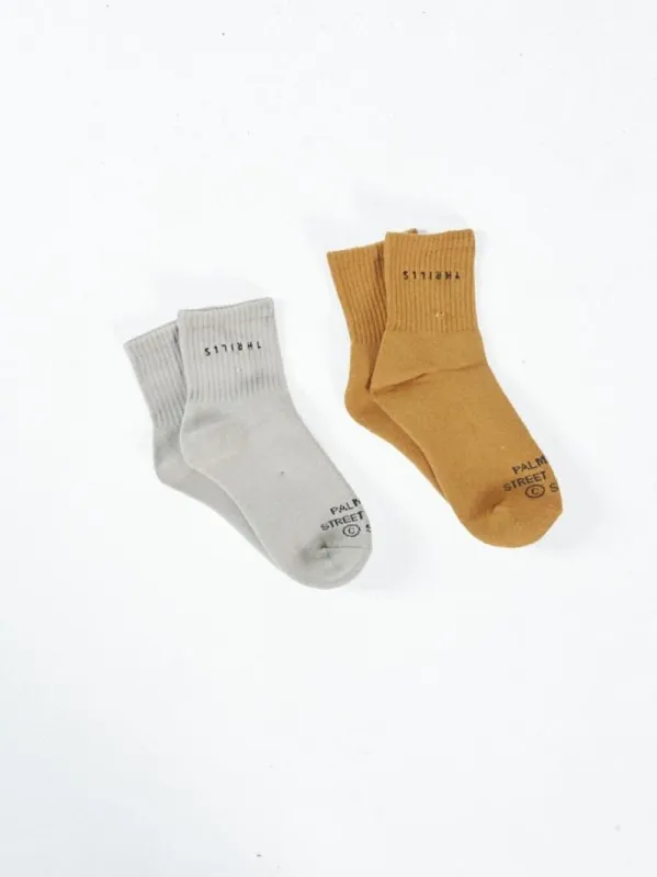 Minimal Thrills 2 Pack Socks - Spice Brown-Gravel sold by Thrills