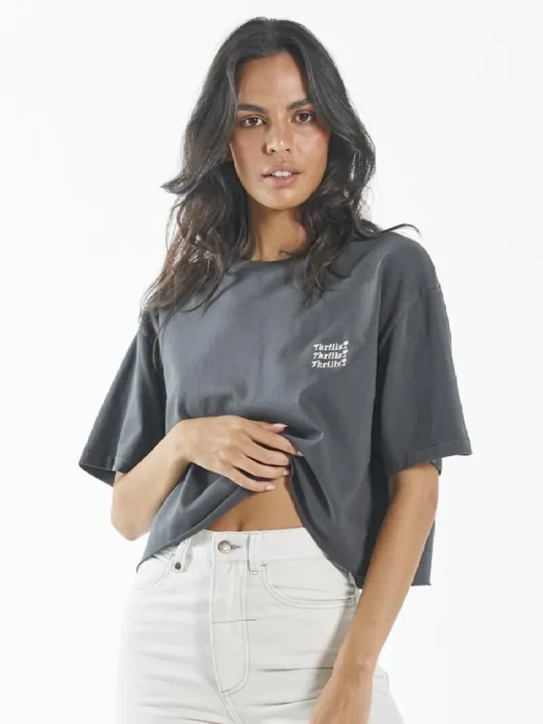 Thrills Embro Unlimited Crop Merch Fit Tee - Merch Black sold by Thrills