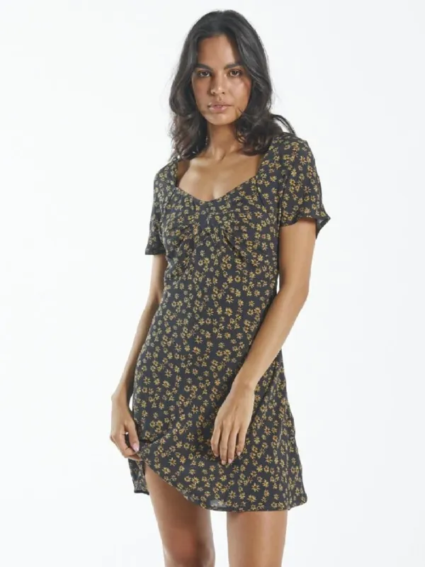 Daisy Bloom Dress - Black sold by Thrills