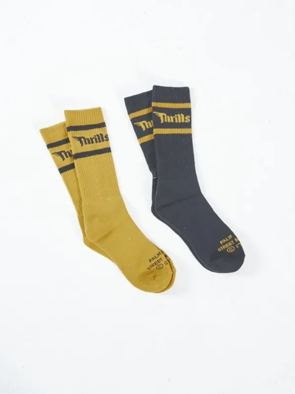 Forget Me Not 2 Pack Socks - Mineral Yellow-Black sold by Thrills