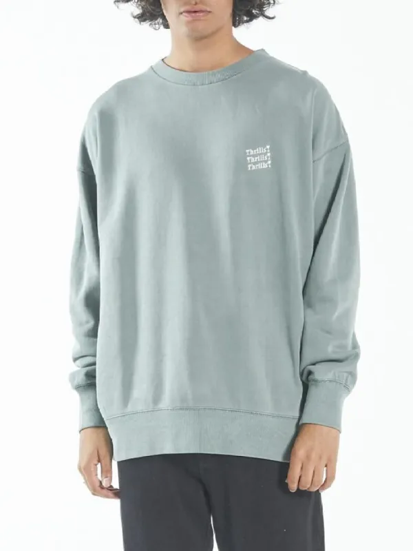 Thrills Embro Unlimited Slouch Fit Crew - Lume Green sold by Thrills