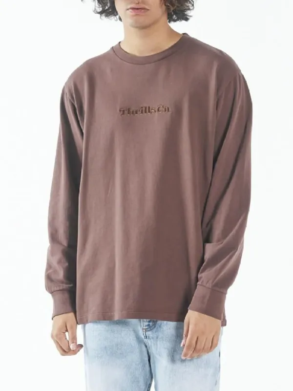 Tonal Thrills Co Embro Merch Fit Long Sleeve Tee - Mahogany sold by Thrills