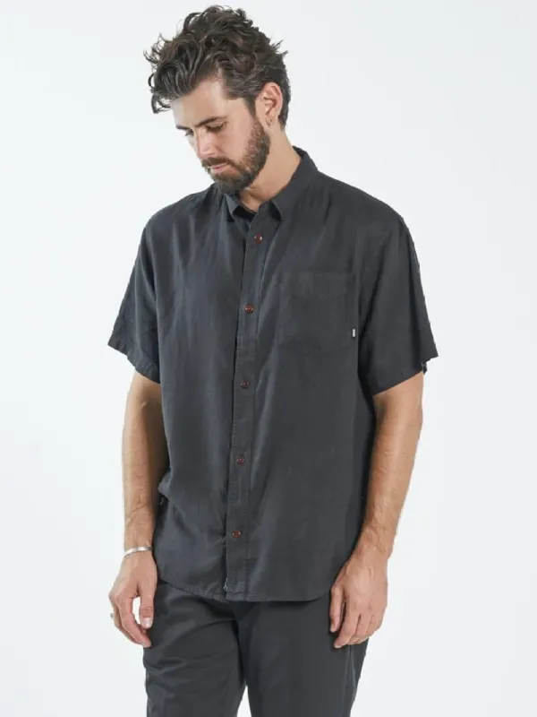Hemp Minimal Thrills Short Sleeve Shirt - Black sold by Thrills