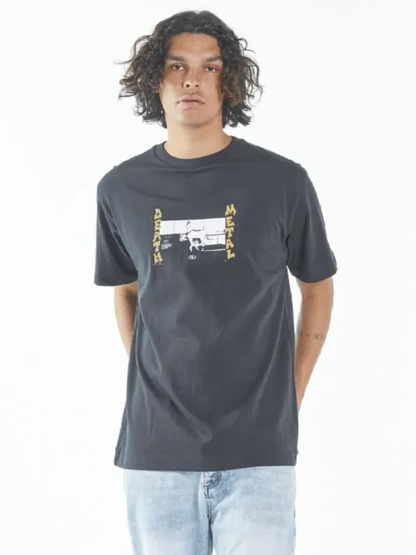 Death Metal Merch Fit Tee - Washed Black sold by Thrills