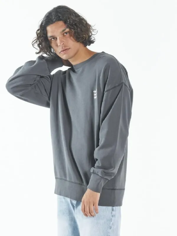 Thrills Embro Unlimited Slouch Fit Crew - Merch Black sold by Thrills