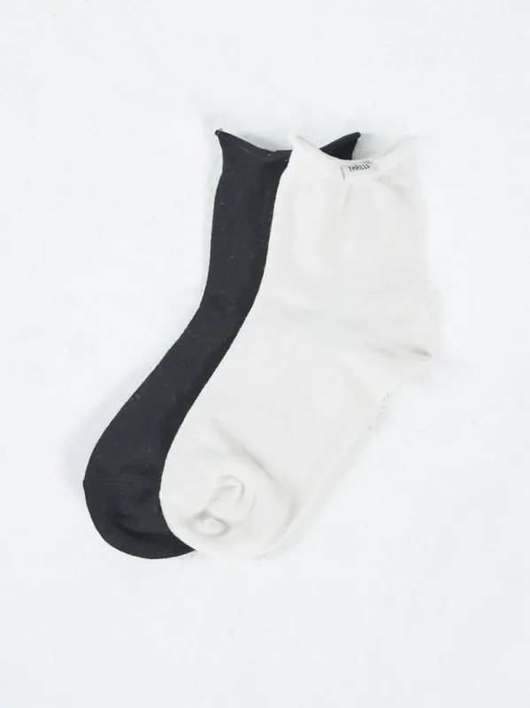 Multi Logo Socks 2 Pack -Black/ White sold by Thrills