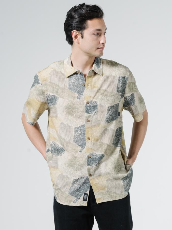 Brushed Paradise Short Sleeve Shirt - Tan sold by Thrills