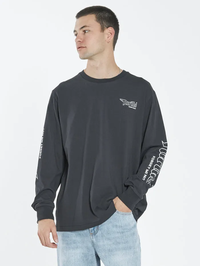 Forget Me Not Merch Fit Long Sleeve Tee - Washed Black sold by Thrills
