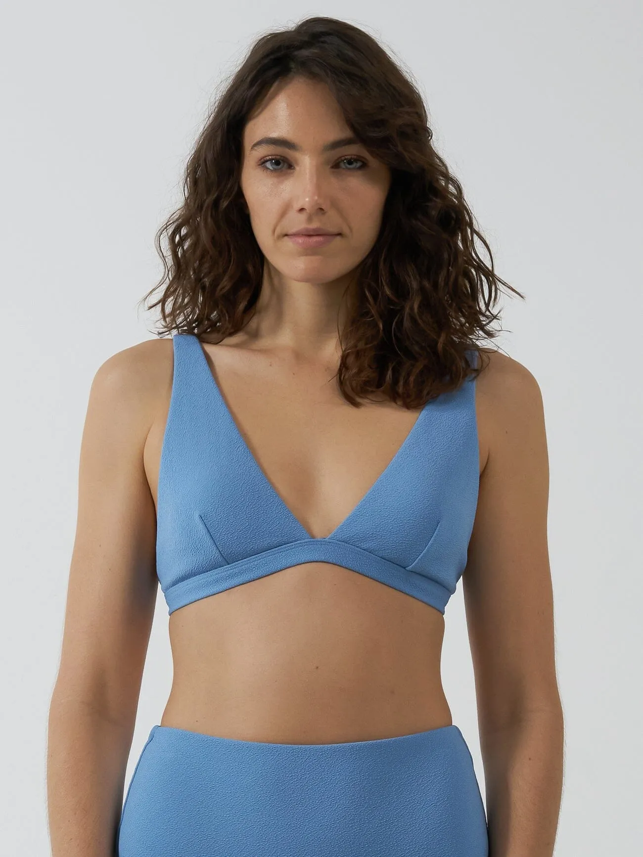Adira Tall Triangle Bikini Top - Postal Blue sold by Thrills