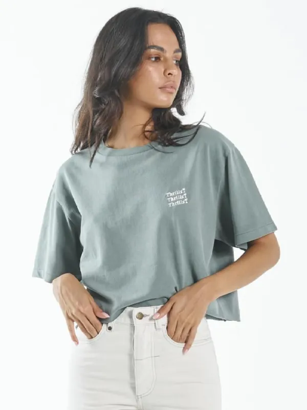 Thrills Embro Unlimited Crop Merch Fit Tee - Lume Green sold by Thrills