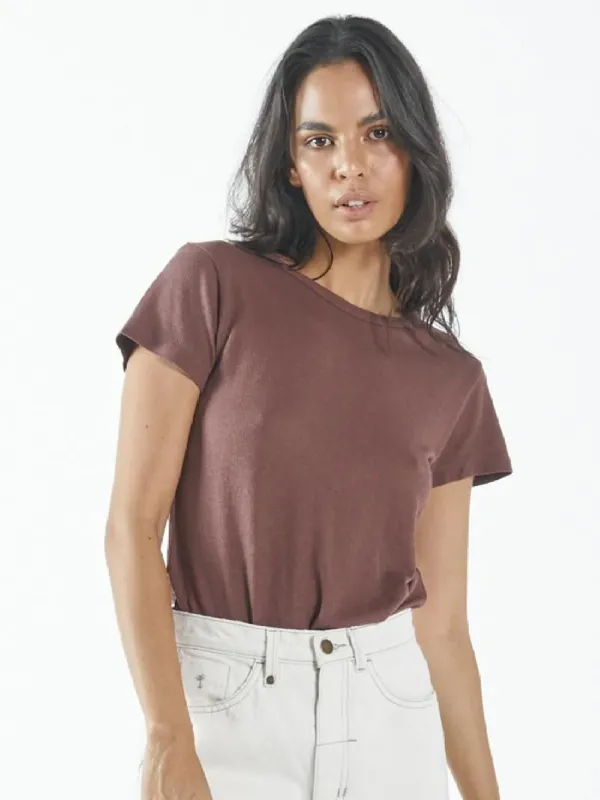 Hemp Paper Rib Tee - Mahogany sold by Thrills