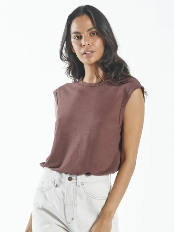 Hemp Paper Rib Tank - Mahogany sold by Thrills