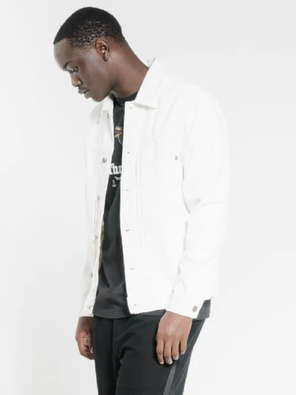 Ryder Oversized Denim Jacket  - Optic White sold by Thrills