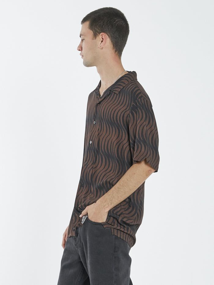 Paradise on Repeat Bowling Shirt - Washed Cocoa sold by Thrills product image thumbnail 3