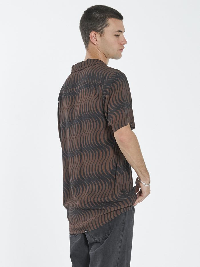 Paradise on Repeat Bowling Shirt - Washed Cocoa sold by Thrills product image thumbnail 2