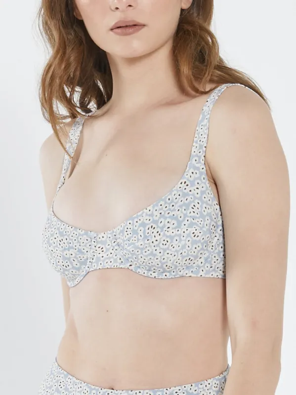 Mallory Underwire Bikini Top - Steel Blue sold by Thrills