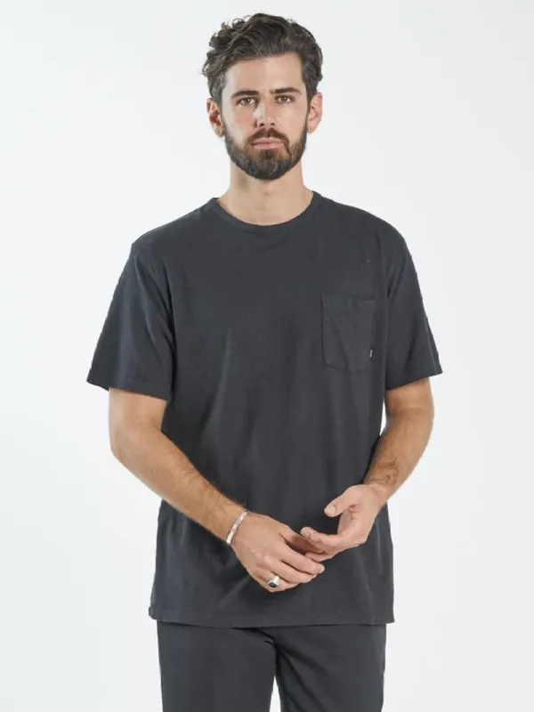 Hemp Lightweight Merch Fit Pocket Tee - Black sold by Thrills