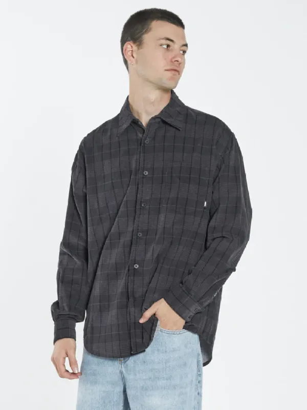 Napier Cord Long Sleeve Shirt - Black sold by Thrills