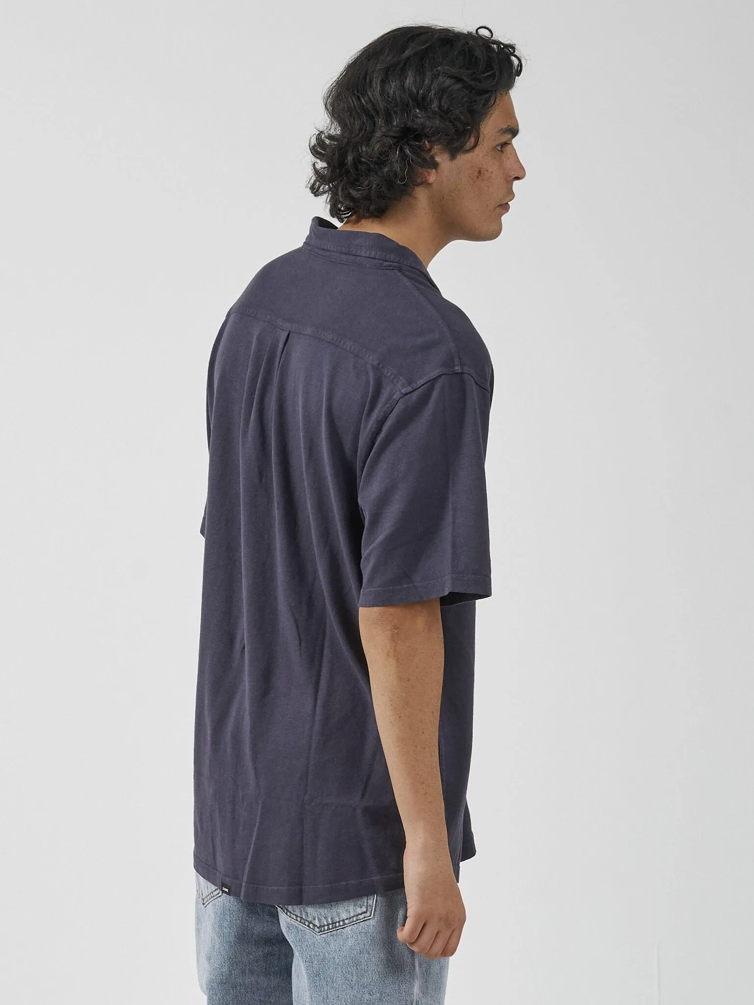 Hemp Thrills Oversized Short Sleeve Jersey Shirt - Marine Blue sold by Thrills product image thumbnail 2