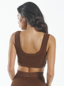 Claire Knitted Crop Top - Cocoa sold by Thrills