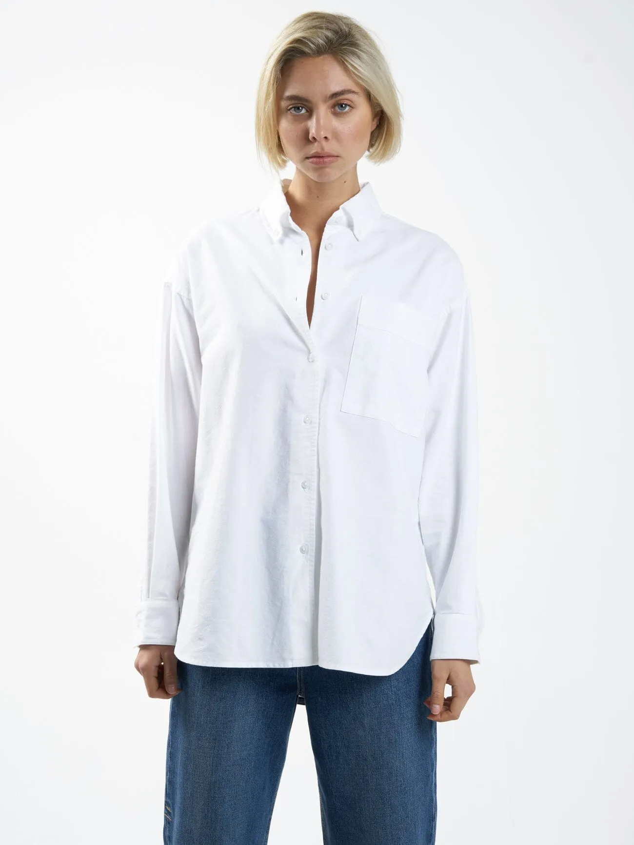 Maxwell Oxford Oversized Shirt - White sold by Thrills