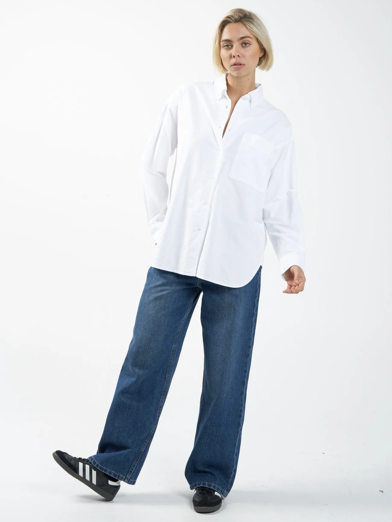 Maxwell Oxford Oversized Shirt - White sold by Thrills product image thumbnail 5
