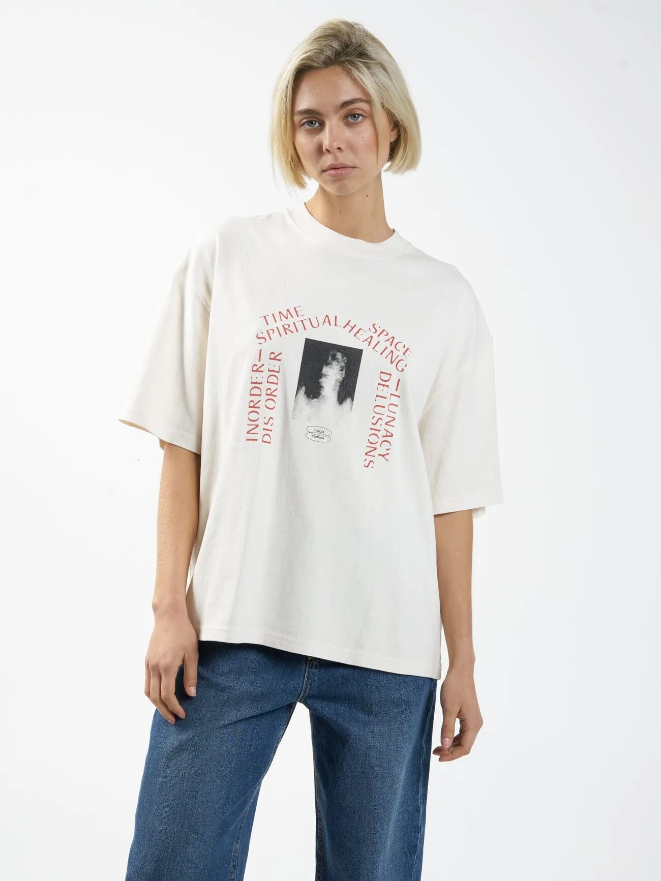 Healing Delusions Oversized Tee - Heritage White sold by Thrills