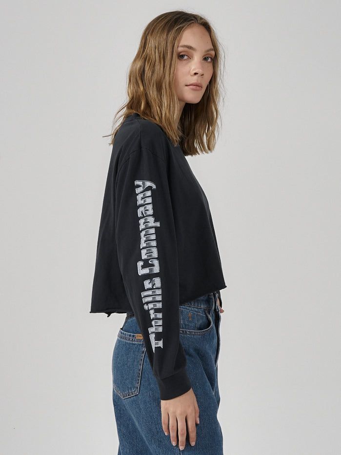 Iron Eagle LS Merch Super Crop Tee - Twilight Black sold by Thrills product image thumbnail 3