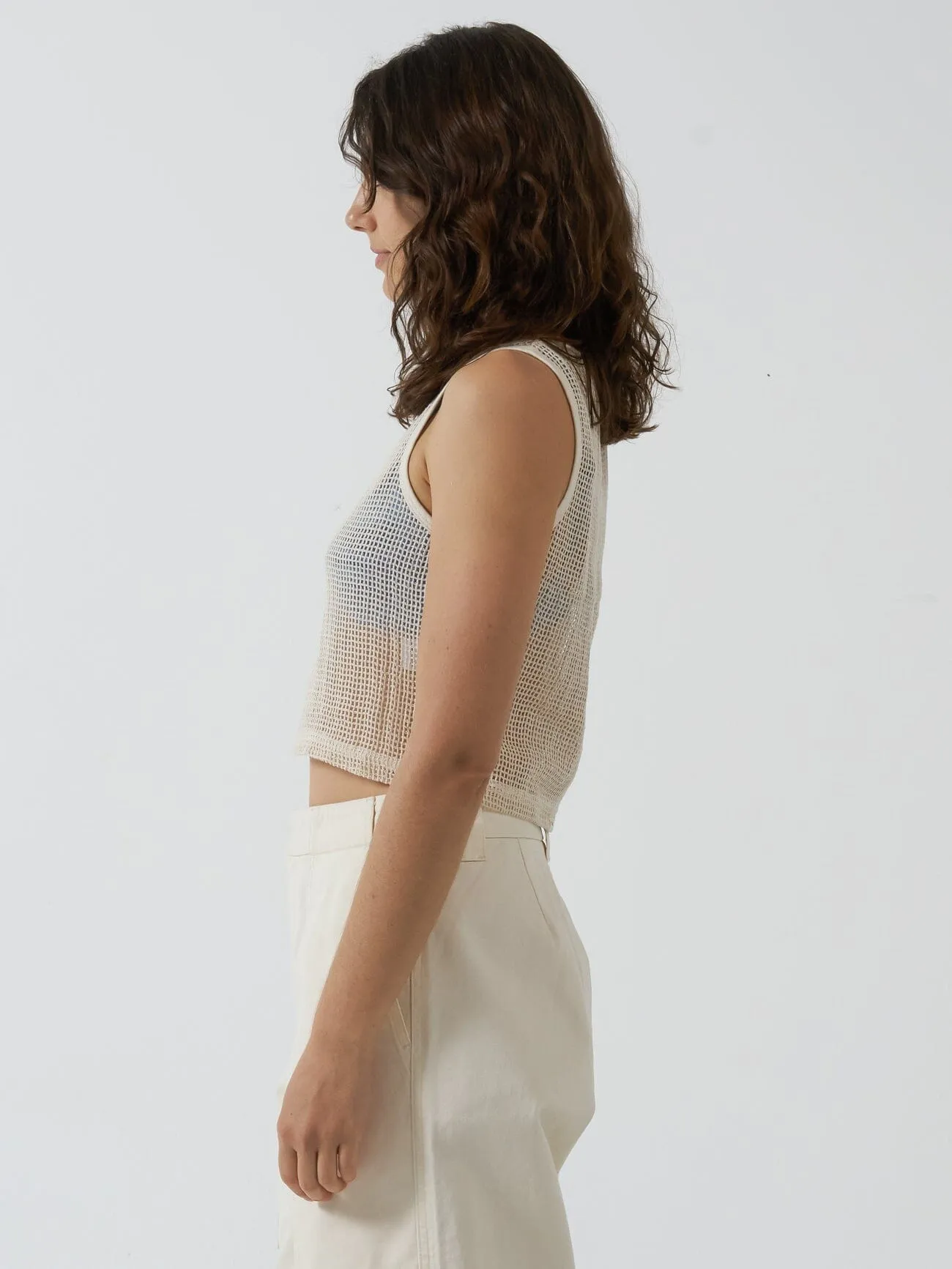 Lattice Boat Neck Tank - Unbleached sold by Thrills product image thumbnail 5