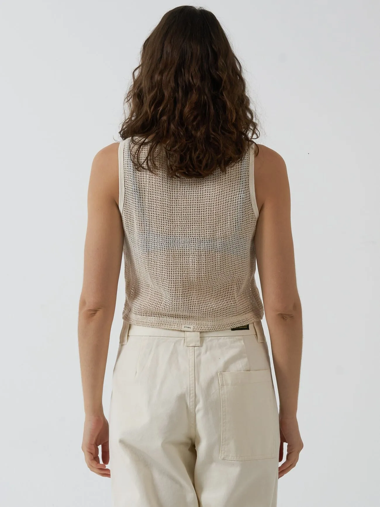 Lattice Boat Neck Tank - Unbleached sold by Thrills product image thumbnail 3