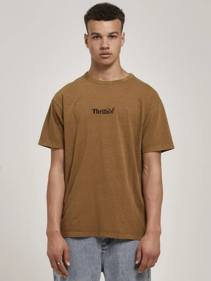 Thrills Workwear Embro Box Fit Tee - Tobacco sold by Thrills
